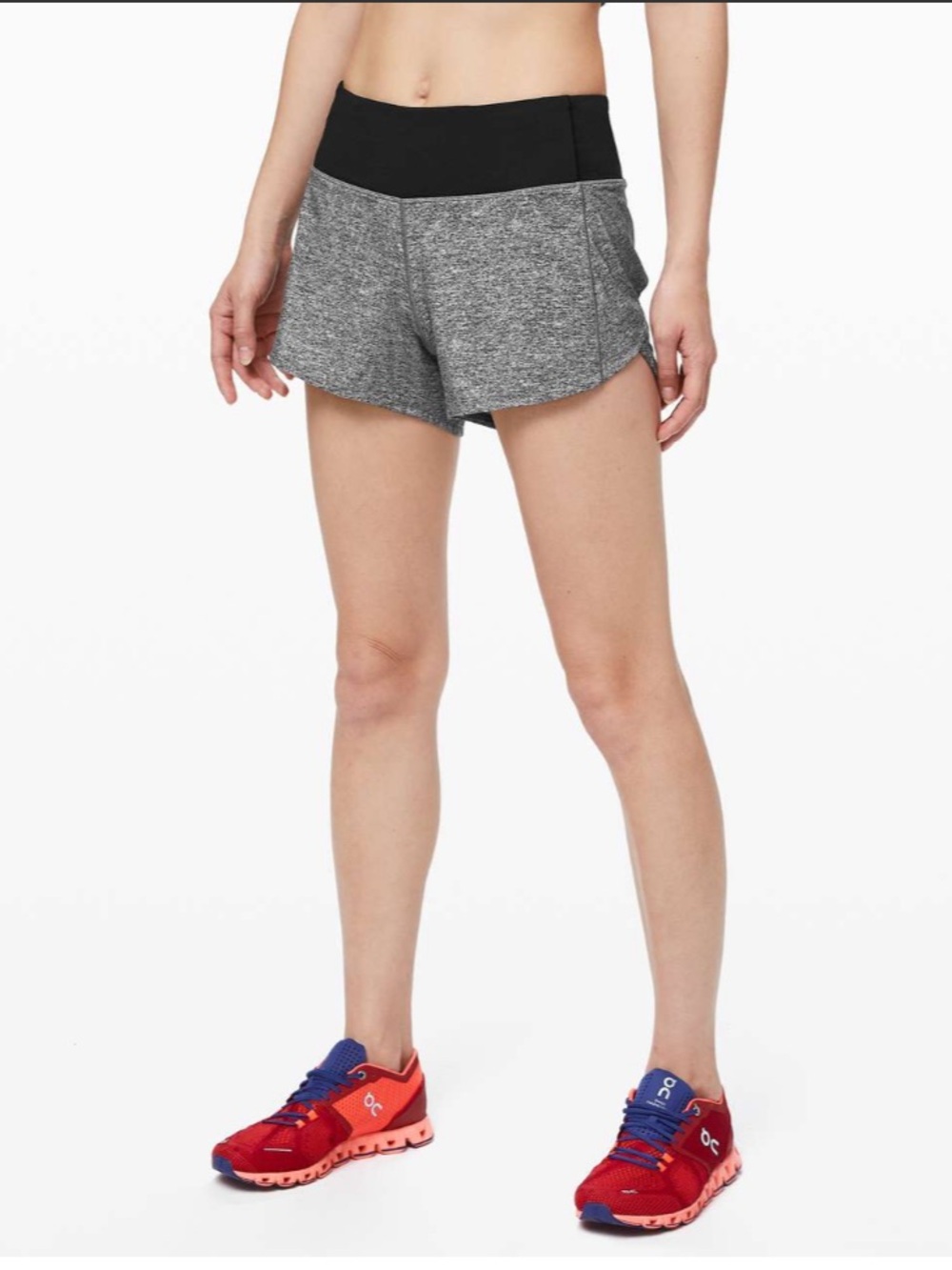 lululemon speed up 4” shorts in Heather Lux Multi Black